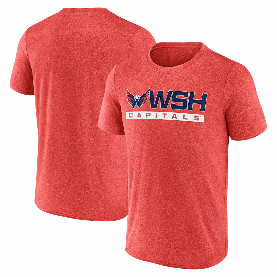 Men's Washington Capitals Fanatics Heather Red Playmaker T-Shirt - Jersey
