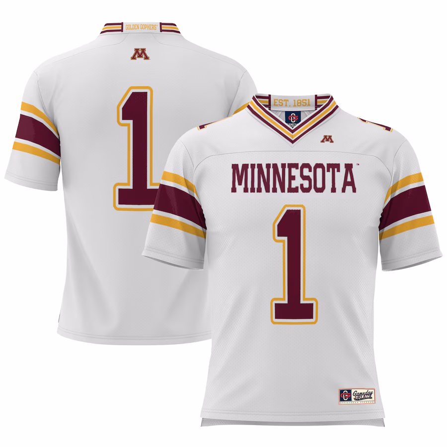 #1 Minnesota Golden Gophers GameDay Greats Football Jersey – White - Jersey