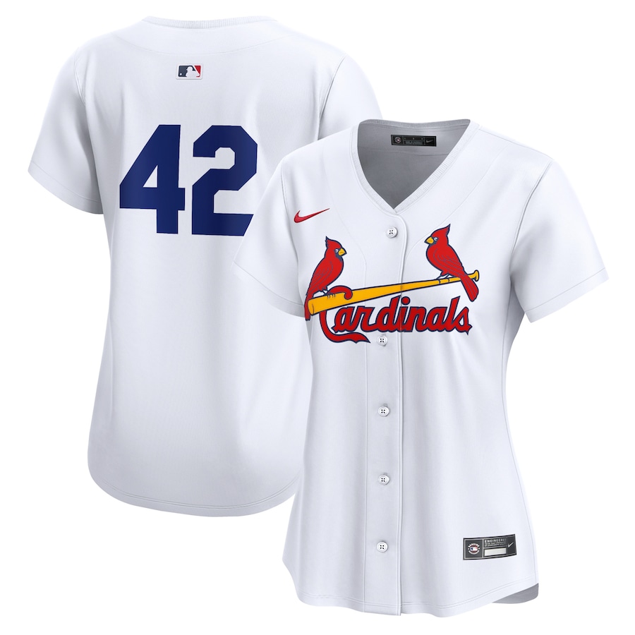 Women's St. Louis Cardinals  Nike White 2024 Jackie Robinson Day Home Limited Jersey - Jersey