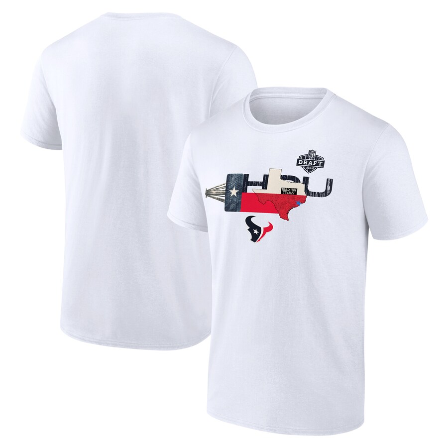 Men's Houston Texans White 2025 NFL Draft T-Shirt - Jersey