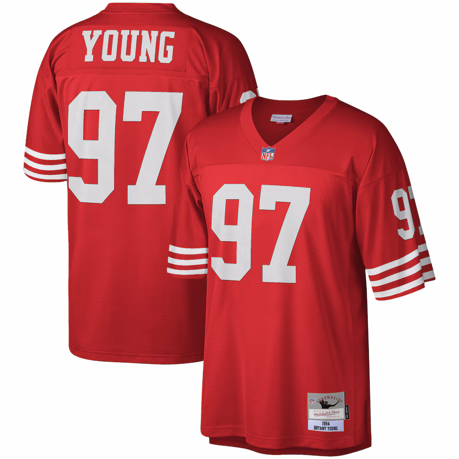 Men's San Francisco 49ers Bryant Young Mitchell & Ness Scarlet Legacy Replica Jersey - Jersey