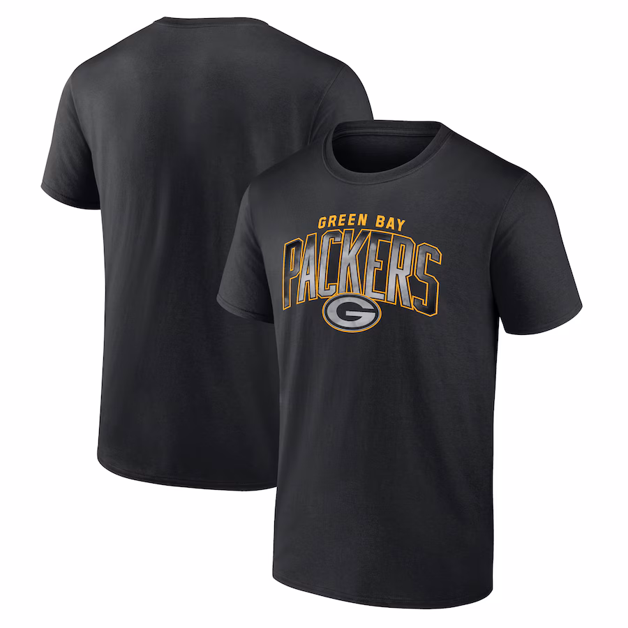 Men's Green Bay Packers Black Smoke Arch T-Shirt - Jersey