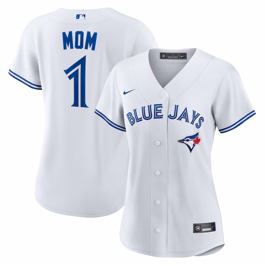 Women's Toronto Blue Jays Nike White #1 Mom Home Replica Jersey - Jersey