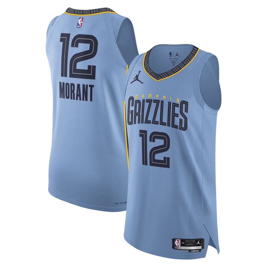 Men's Memphis Grizzlies Ja Morant Jordan Brand Light Blue Authentic Player Jersey - Statement Edition - Jersey