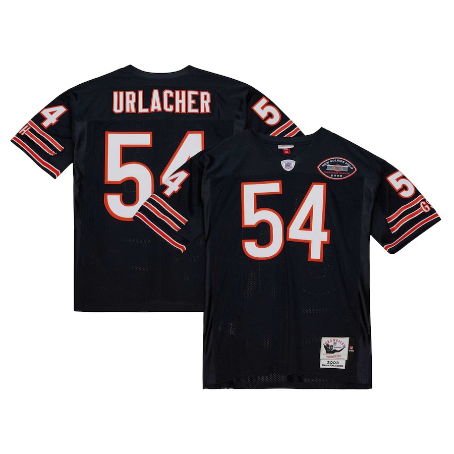 Men's Chicago Bears 2003 Brian Urlacher Mitchell & Ness Navy Authentic Throwback Retired Player Jersey - Jersey