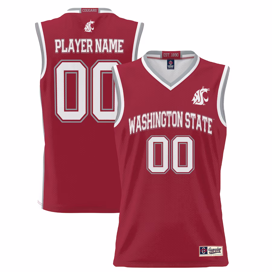 Washington State Cougars GameDay Greats Youth NIL Pick-A-Player Lightweight Basketball Jersey - Crimson - Jersey