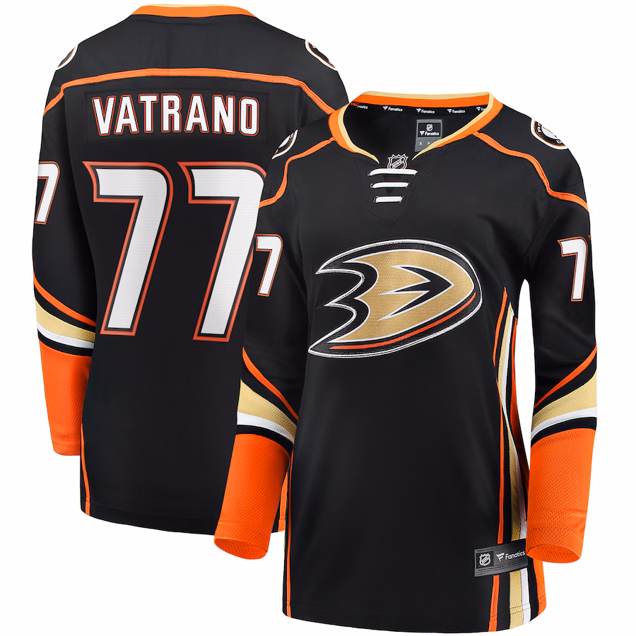 Women's Anaheim Ducks Frank Vatrano Fanatics Black Home Breakaway Player Jersey - Jersey
