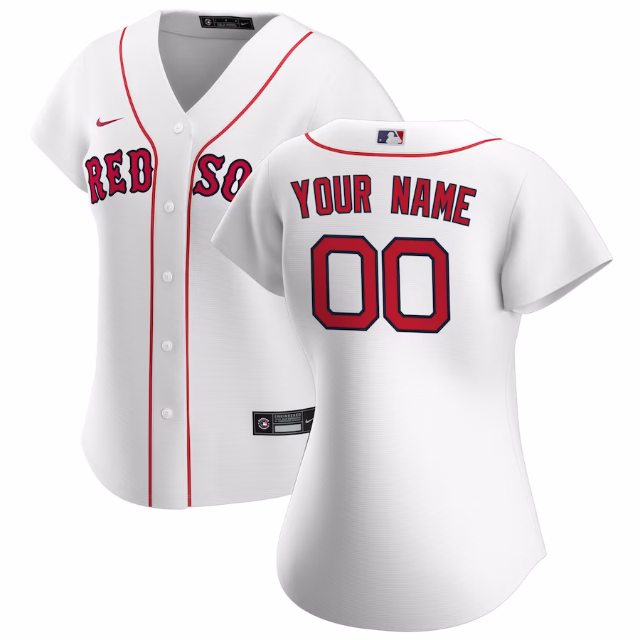 Women's Boston Red Sox Nike White Home Replica Custom Jersey - Jersey