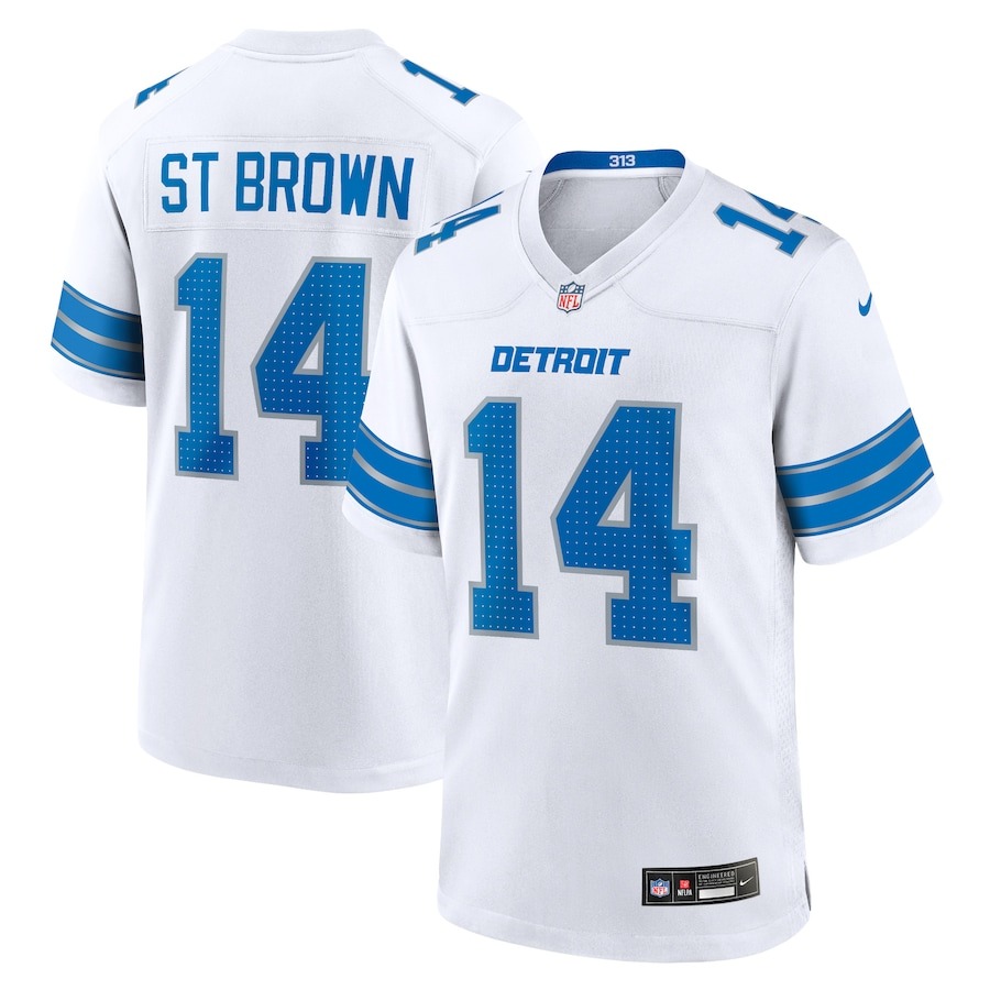 Men's Detroit Lions Amon-Ra St. Brown Nike White Game Jersey - Jersey