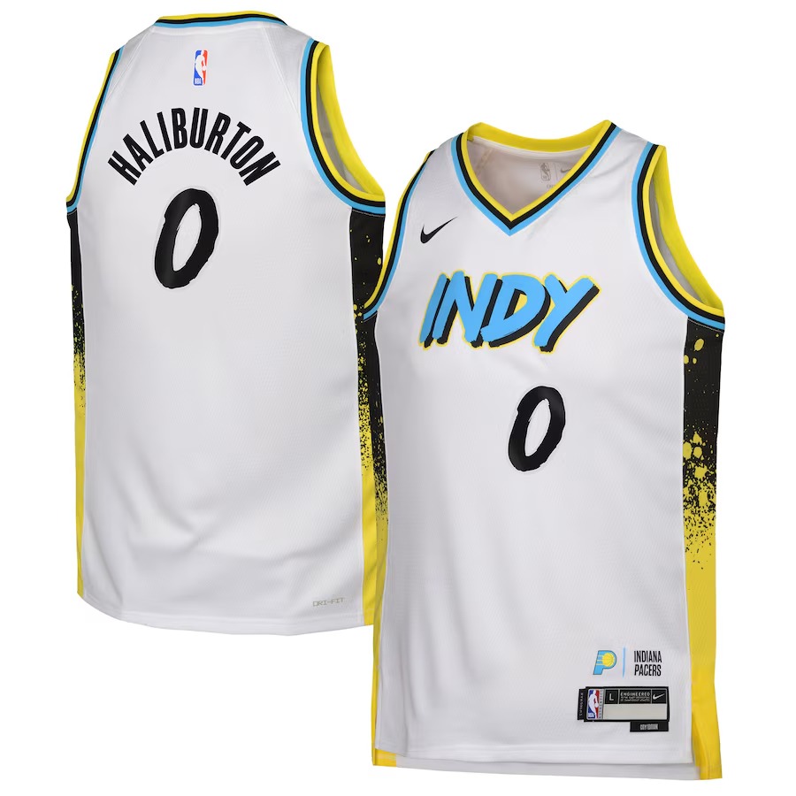 Youth Indiana Pacers Tyrese Haliburton Nike White 2024/25 Swingman Player Jersey - City Edition - Jersey