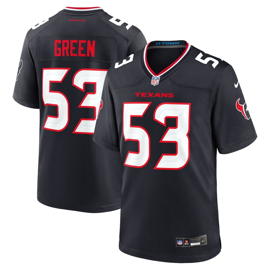 Men's Houston Texans Kendrick Green Nike Navy Team Game Jersey - Jersey