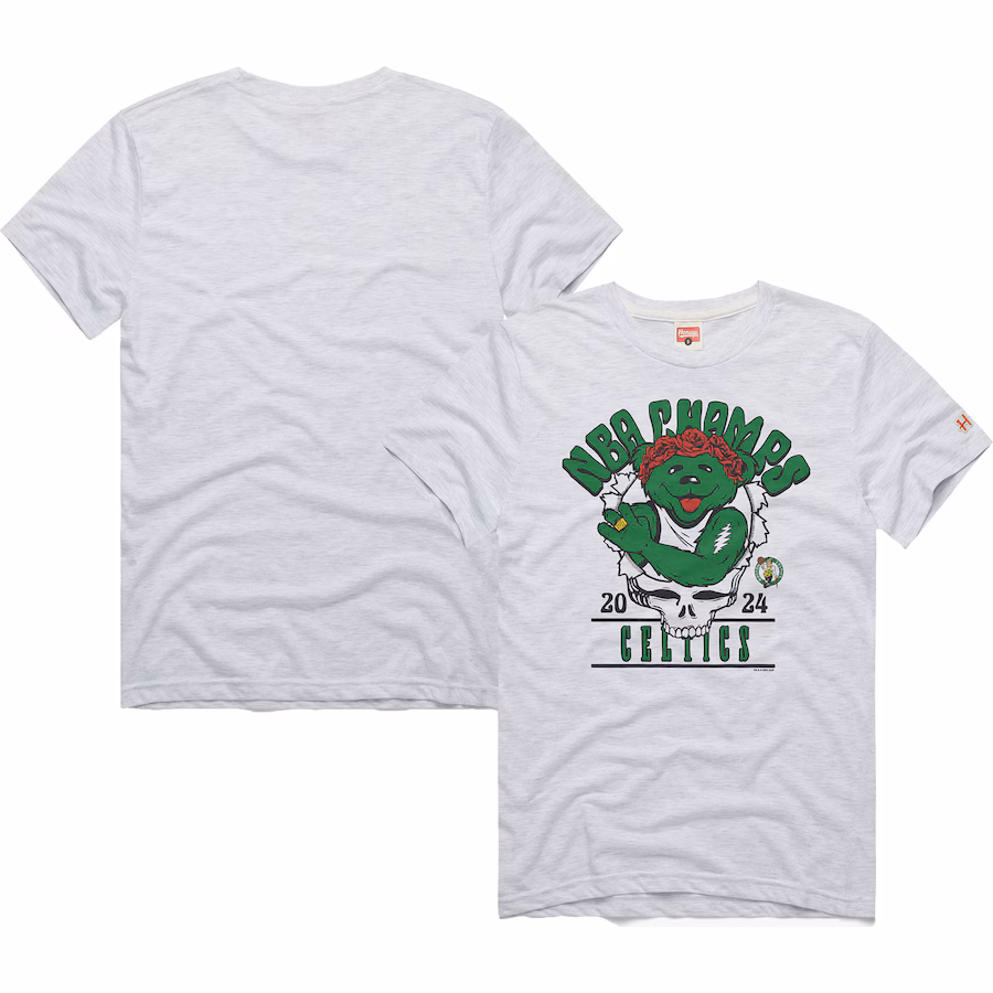 Unisex Boston Celtics Homage Ash 2024 NBA Finals Champions Grateful Dead Tri-Blend T-Shirt - Jersey