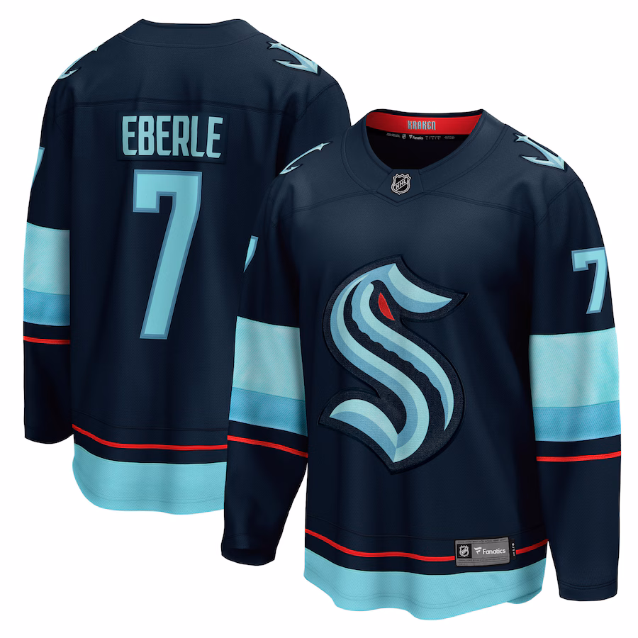 Men's Seattle Kraken Jordan Eberle Fanatics Navy Home Breakaway Player Jersey - Jersey