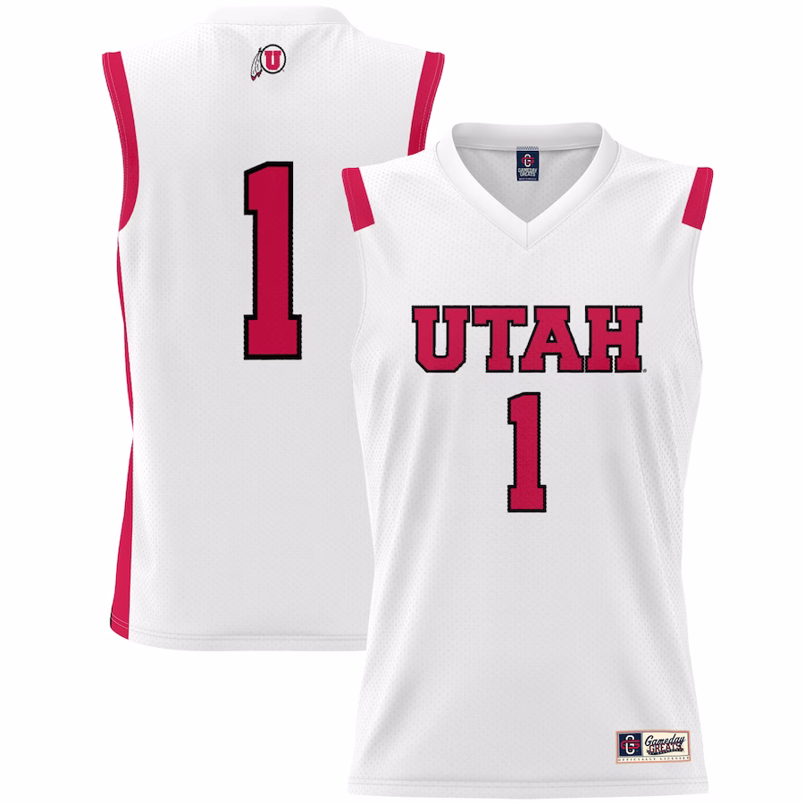 #1 Utah Utes GameDay Greats Unisex Lightweight Basketball Jersey - White - Jersey