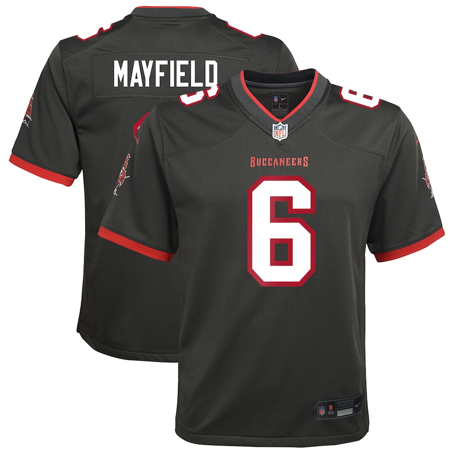 Youth Tampa Bay Buccaneers Baker Mayfield Nike Pewter Alternate Game Jersey - Jersey