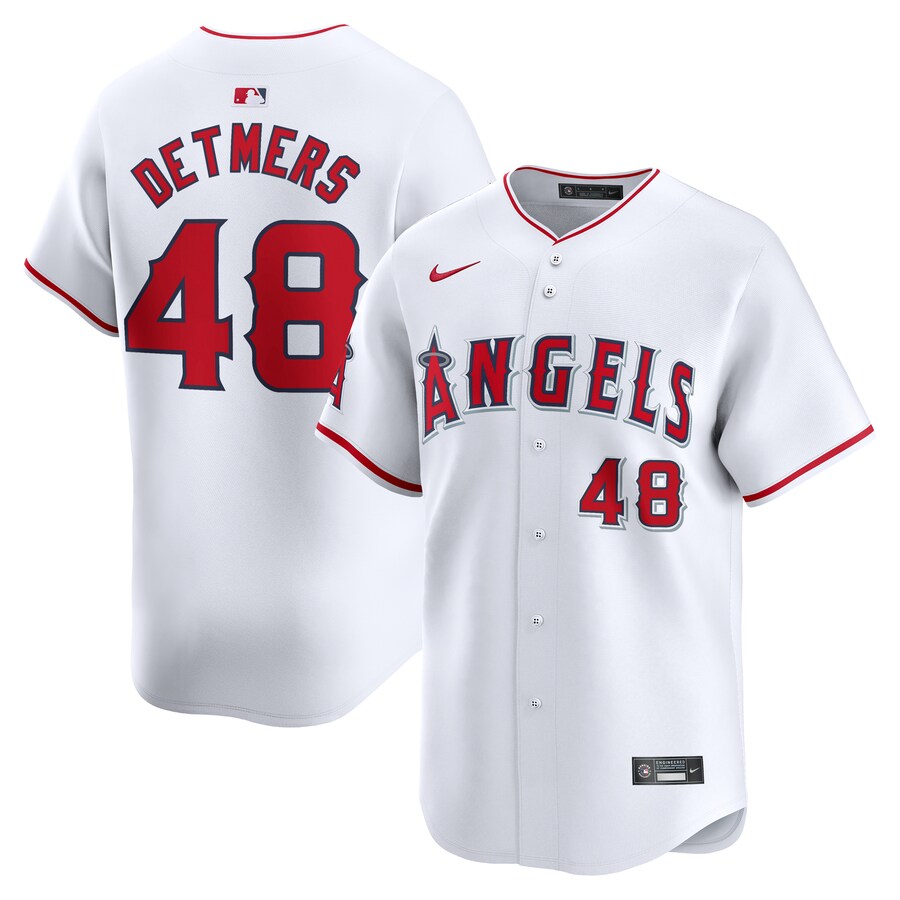 Men's Los Angeles Angels Reid Detmers Nike White Home Limited Player Jersey - Jersey