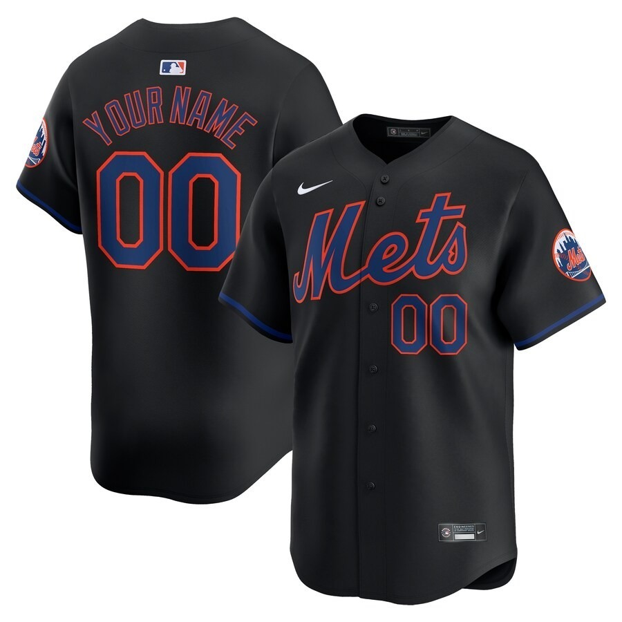 Men's New York Mets  Nike Black  Alternate Limited Custom Jersey - Jersey