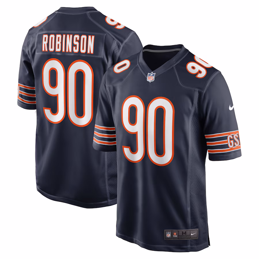 Men's Chicago Bears Dominique Robinson Nike Navy Game Jersey - Jersey