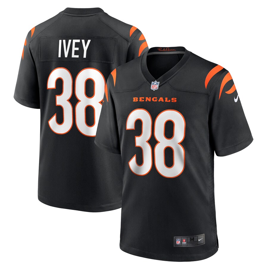 Men's Cincinnati Bengals DJ Ivey Nike  Black Team Game Jersey - Jersey