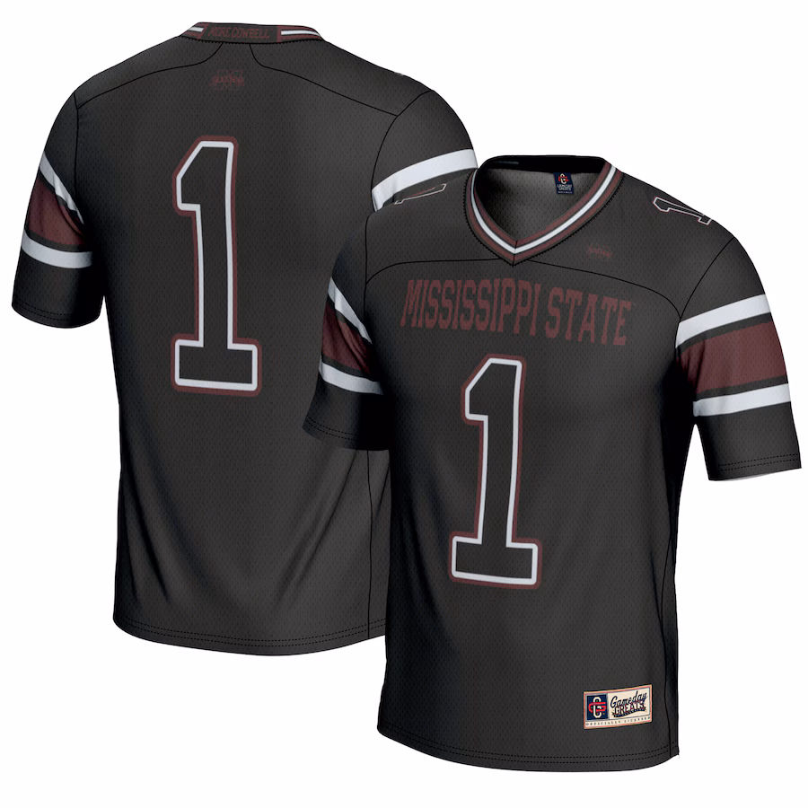 Men's GameDay Greats #1 Black Mississippi State Bulldogs Endzone Football Jersey - Jersey