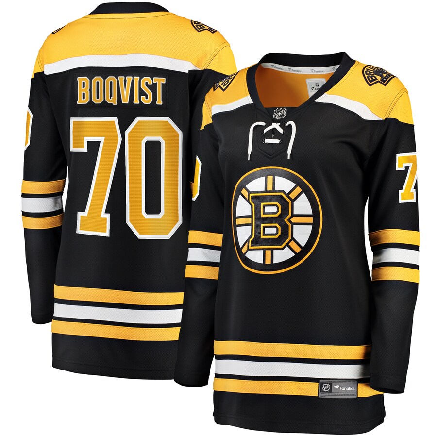 Women's Boston Bruins Jesper Boqvist Fanatics Branded Black Home Breakaway Player Jersey - Jersey
