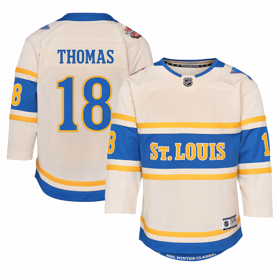 Youth St. Louis Blues Robert Thomas Cream 2025 NHL Winter Classic Premier Player Jersey - Jersey