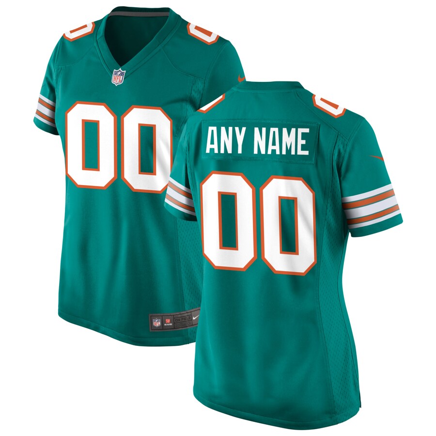 Women's Nike Aqua Miami Dolphins Alternate Custom Game Jersey - Jersey