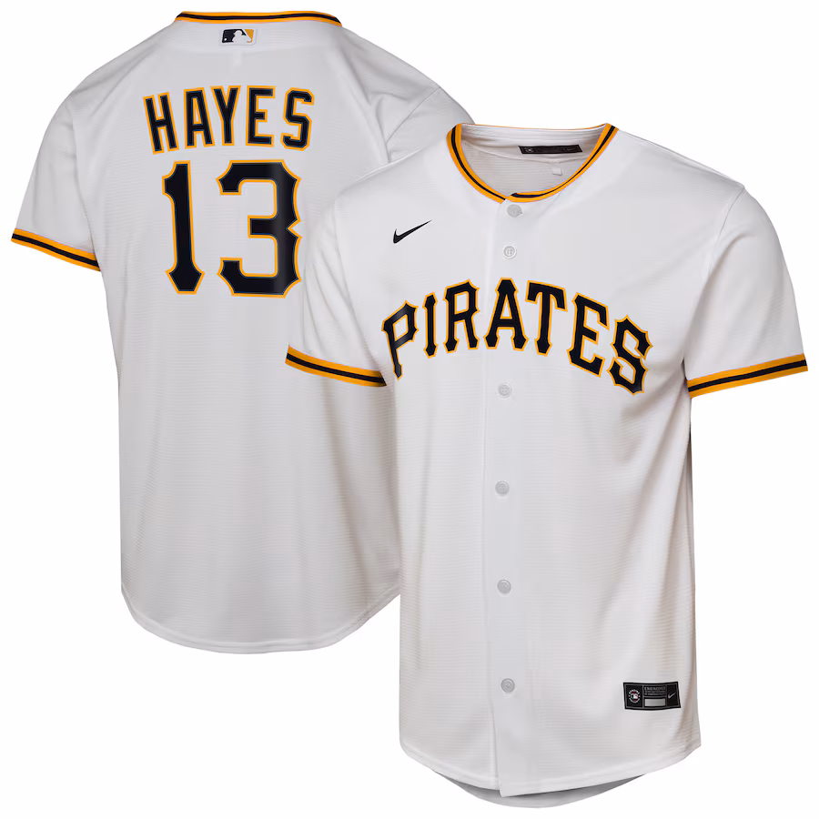 Youth Pittsburgh Pirates Ke'Bryan Hayes Nike White Home Replica Player Jersey - Jersey