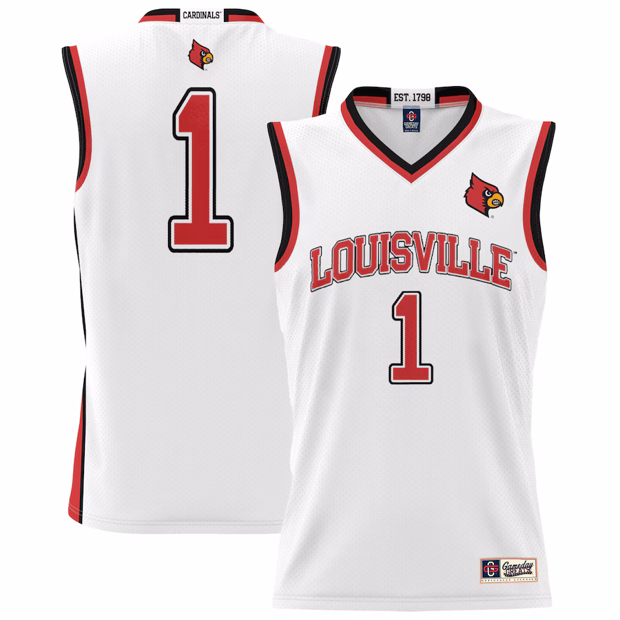#1 Louisville Cardinals GameDay Greats Unisex Lightweight Basketball Jersey - White - Jersey