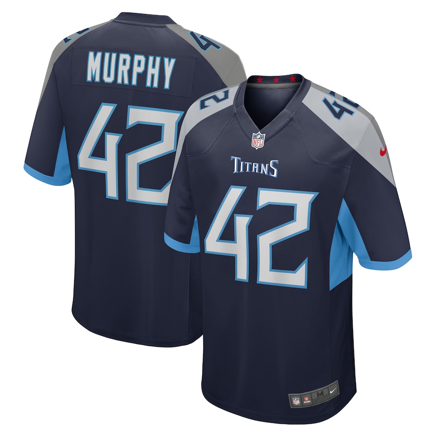 Men's Tennessee Titans Caleb Murphy Nike  Navy Team Game Jersey - Jersey