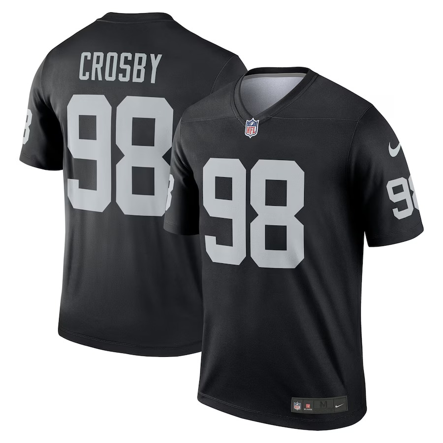 Men's Las Vegas Raiders Maxx Crosby Nike Black Legend Player Performance Top - Jersey