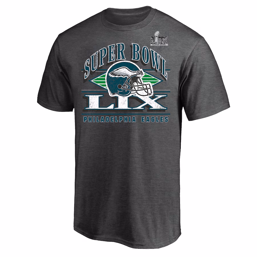 Men's Philadelphia Eagles  Fanatics Heather Gray Super Bowl LIX Big & Tall Our Pastime T-Shirt - Jersey