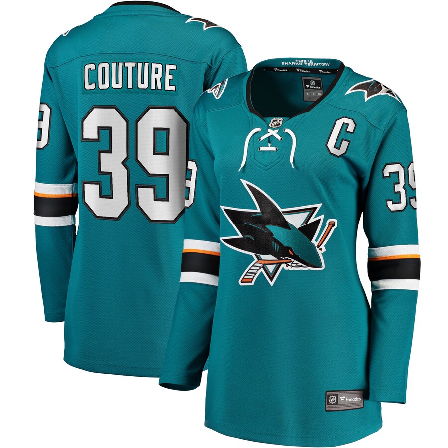 Women's San Jose Sharks Logan Couture Fanatics Branded Teal Home Breakaway Player Jersey - Jersey