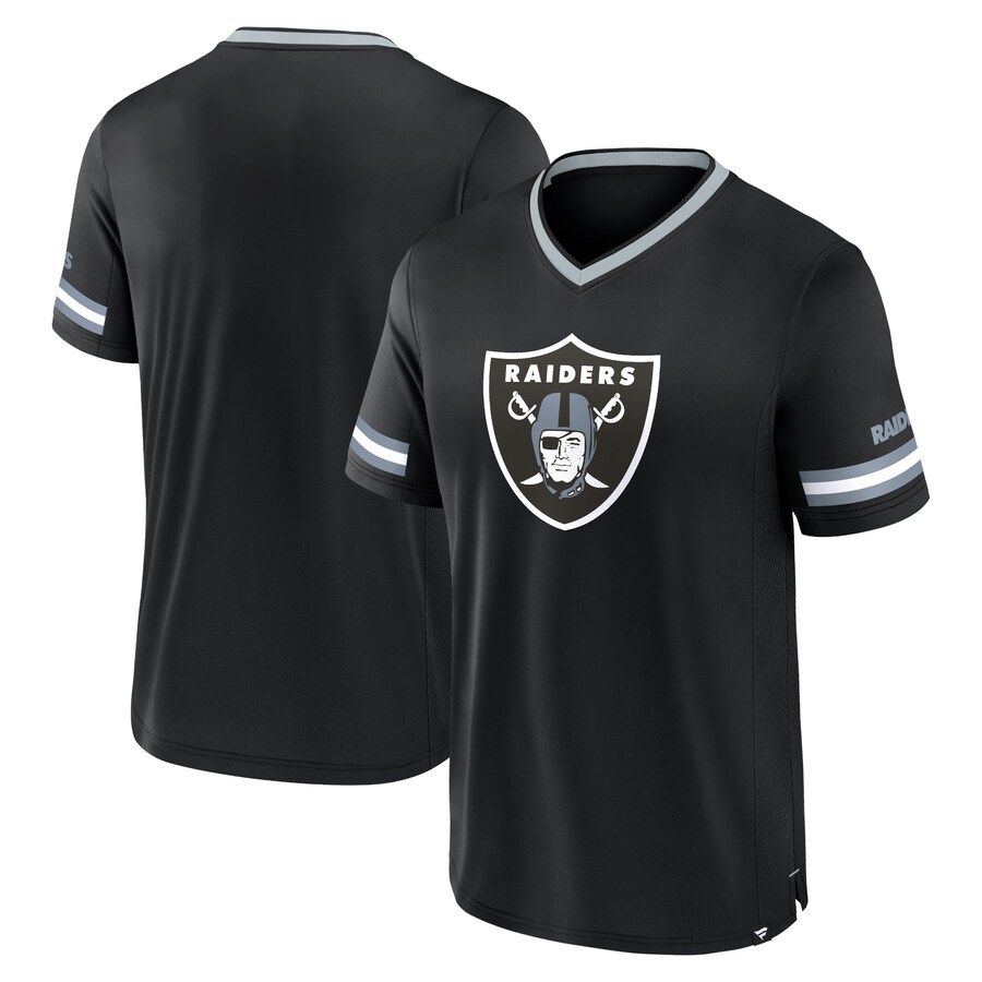 Men's Las Vegas Raiders Fanatics Black Stripe Stacking T-Shirt - Jersey