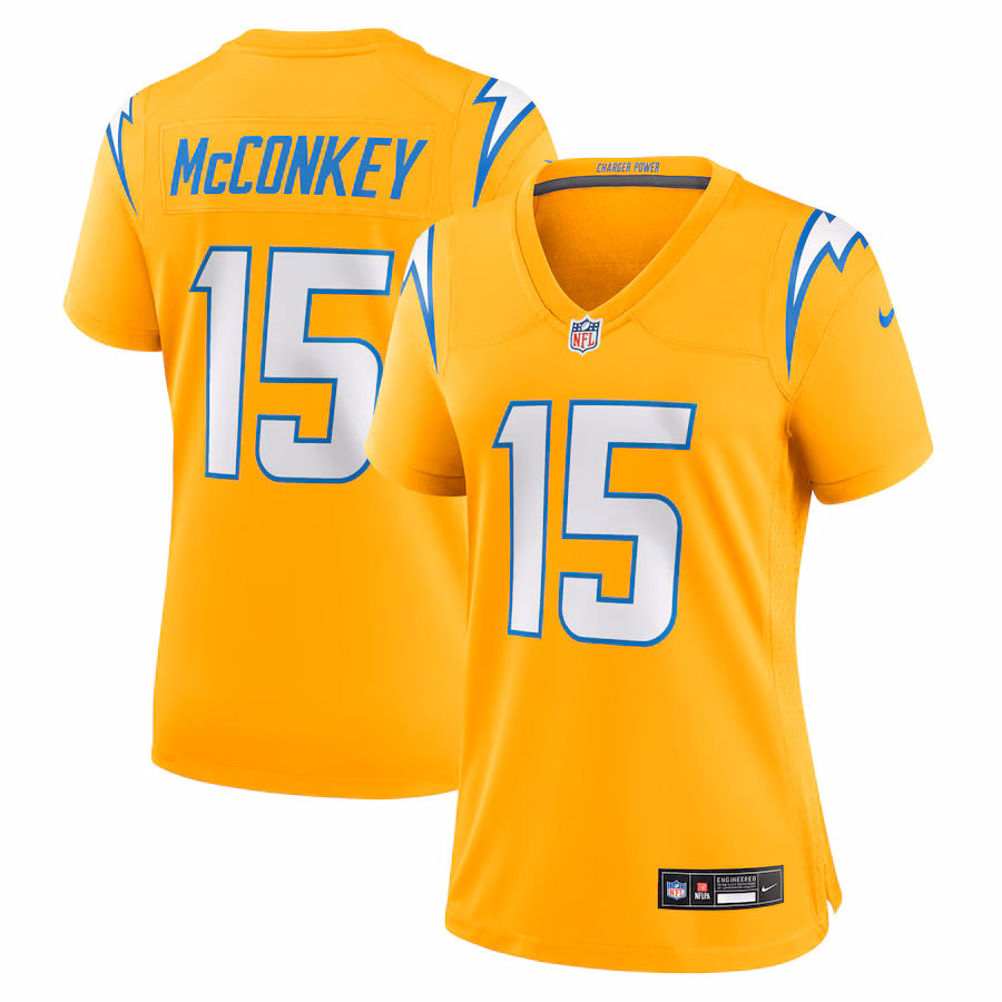 Women's Los Angeles Chargers Ladd McConkey Nike Gold Alternate Charger Power Game Jersey - Jersey