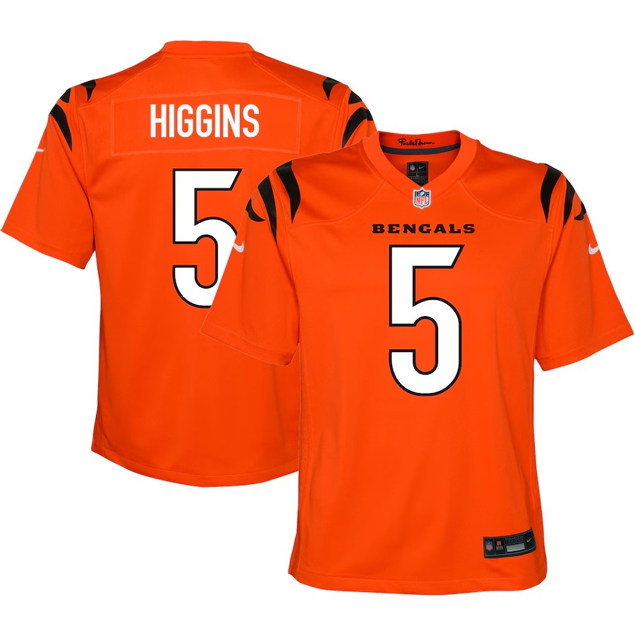 Youth Cincinnati Bengals Tee Higgins Nike Orange Game Jersey - Jersey