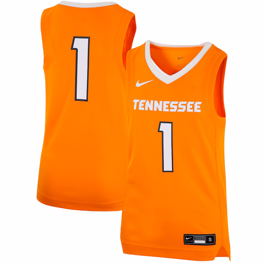 Youth Nike #1 Tennessee Orange Tennessee Volunteers Team Replica Basketball Jersey - Jersey