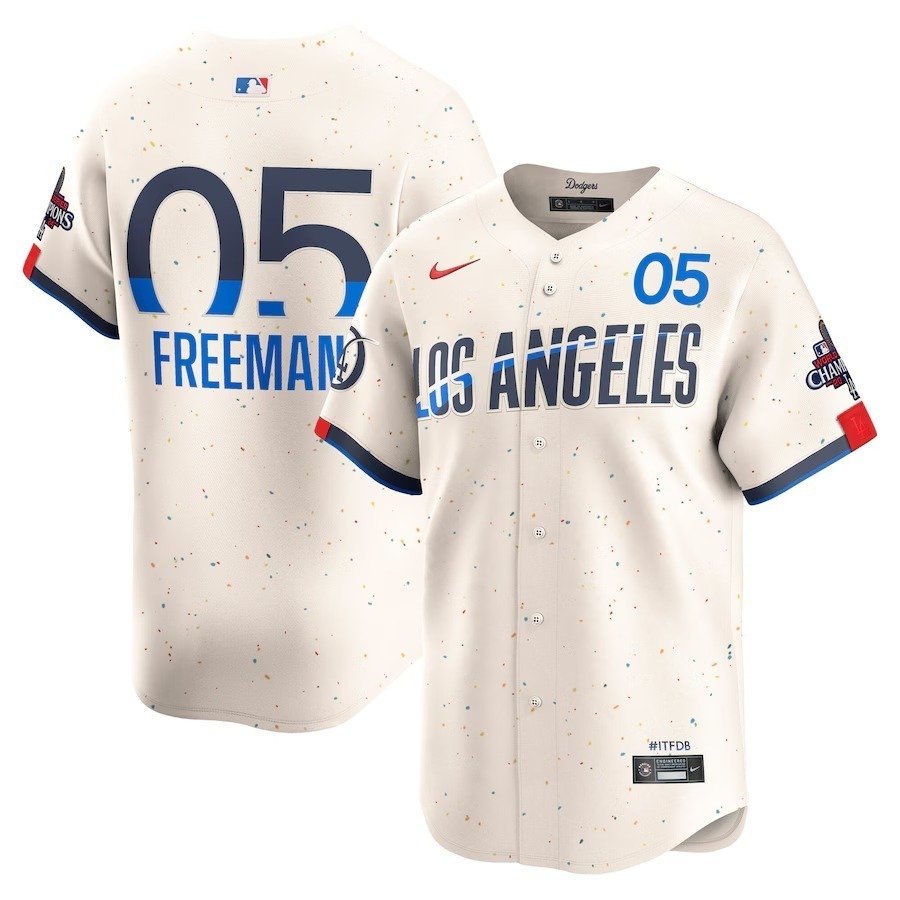 Men's Los Angeles Dodgers Freddie Freeman Nike Cream 2024 World Series Champions City Connect Limited Player Jersey - Jersey