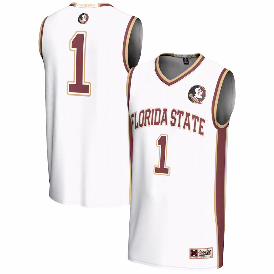 Male GameDay Greats #1  White Florida State Seminoles  Lightweight Basketball Jersey - Jersey