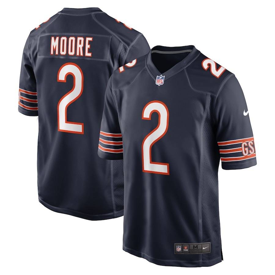 Men's Chicago Bears D.J. Moore Nike Navy Team Color Game Jersey - Jersey