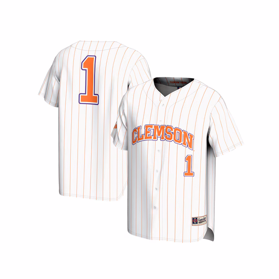 Youth GameDay Greats  White #1 Clemson Tigers Lightweight Baseball Fashion Jersey - Jersey