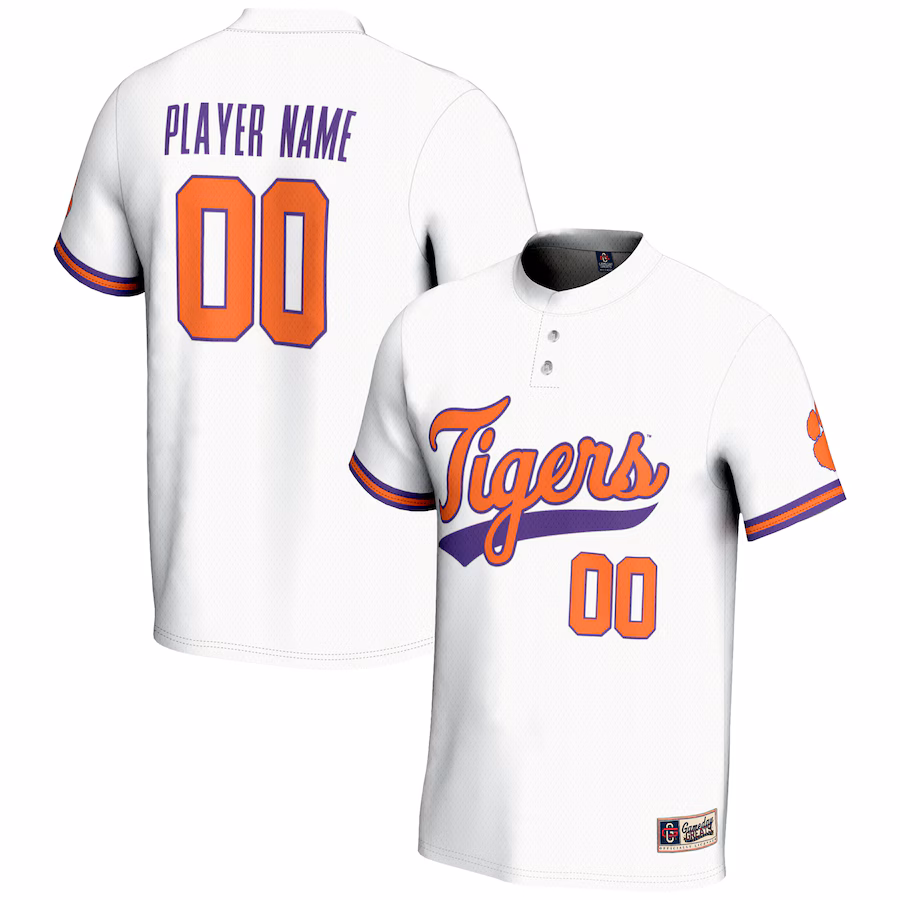 Clemson Tigers GameDay Greats Youth NIL Pick-A-Player Lightweight Softball Jersey - White - Jersey