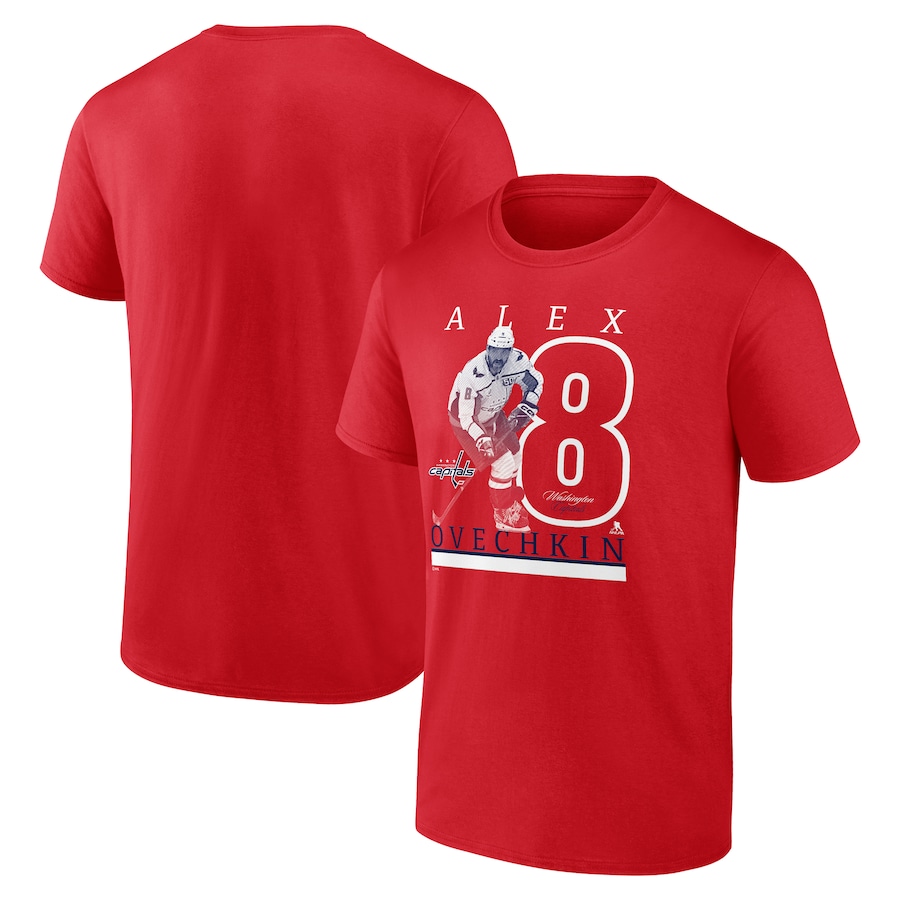 Men's Washington Capitals Alexander Ovechkin Fanatics Athletic Red Player T-Shirt - Jersey