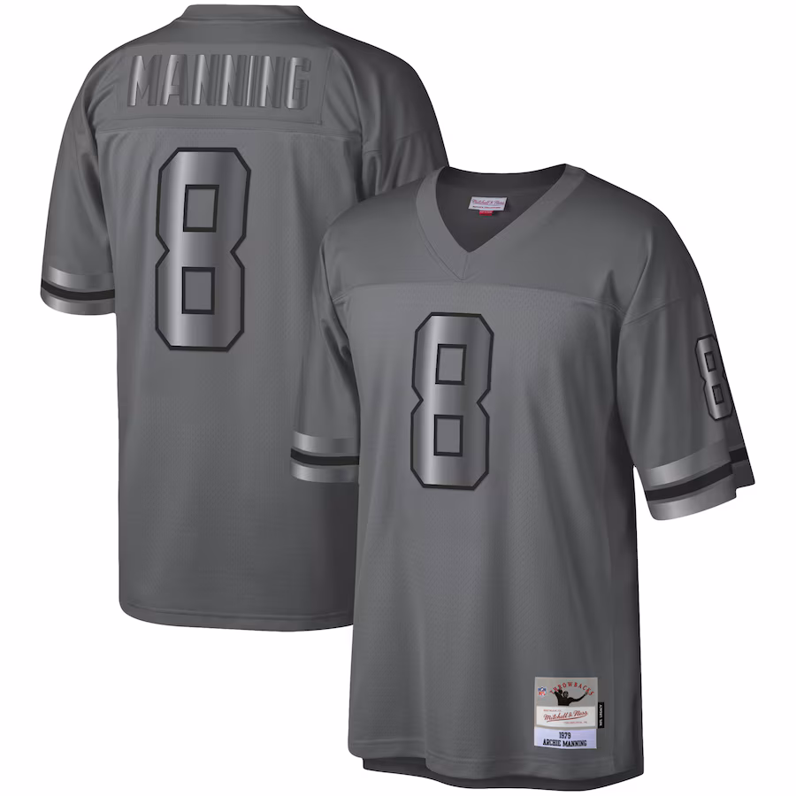 Men's New Orleans Saints Archie Manning Mitchell & Ness Charcoal 1979 Retired Player Metal Legacy Jersey - Jersey