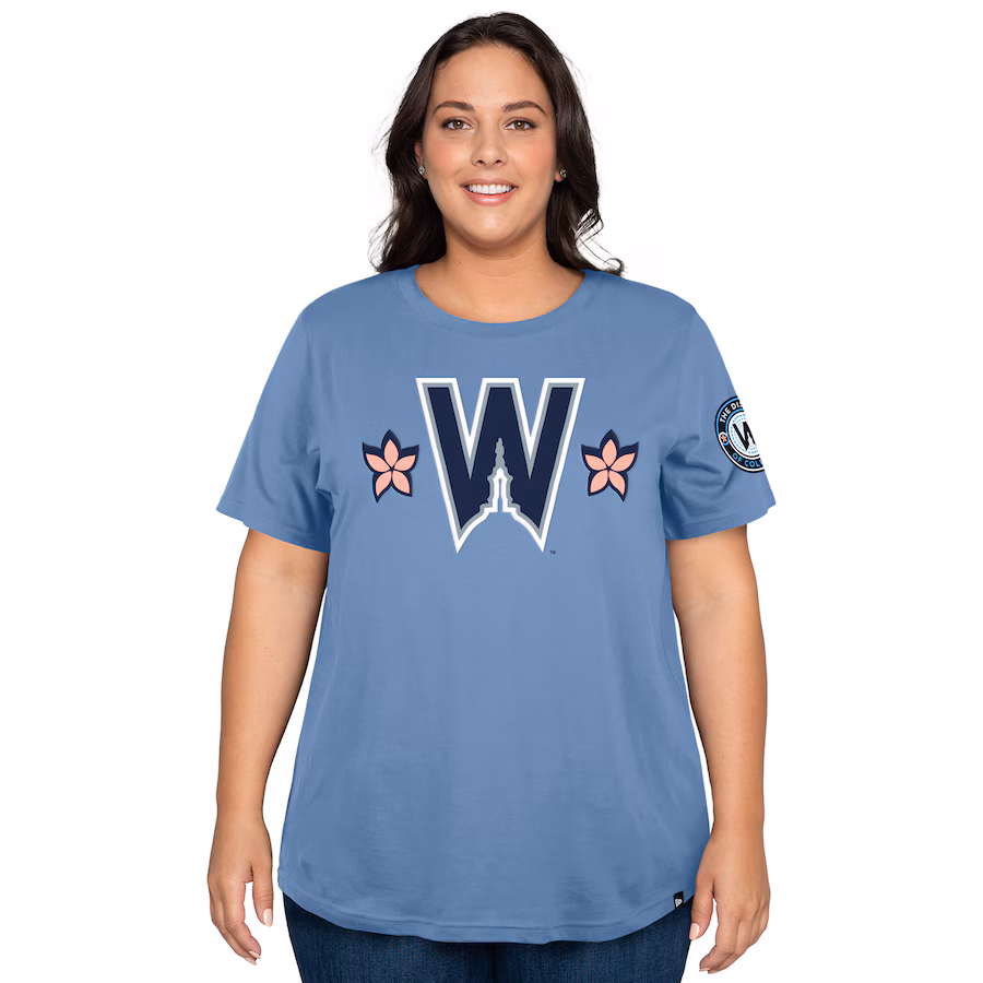 Women's Washington Nationals New Era Powder Blue 2025 City Connect Plus Size T-Shirt - Jersey