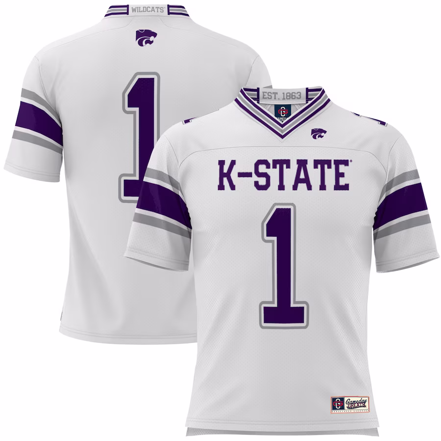 #1 Kansas State Wildcats GameDay Greats Football Jersey - White - Jersey
