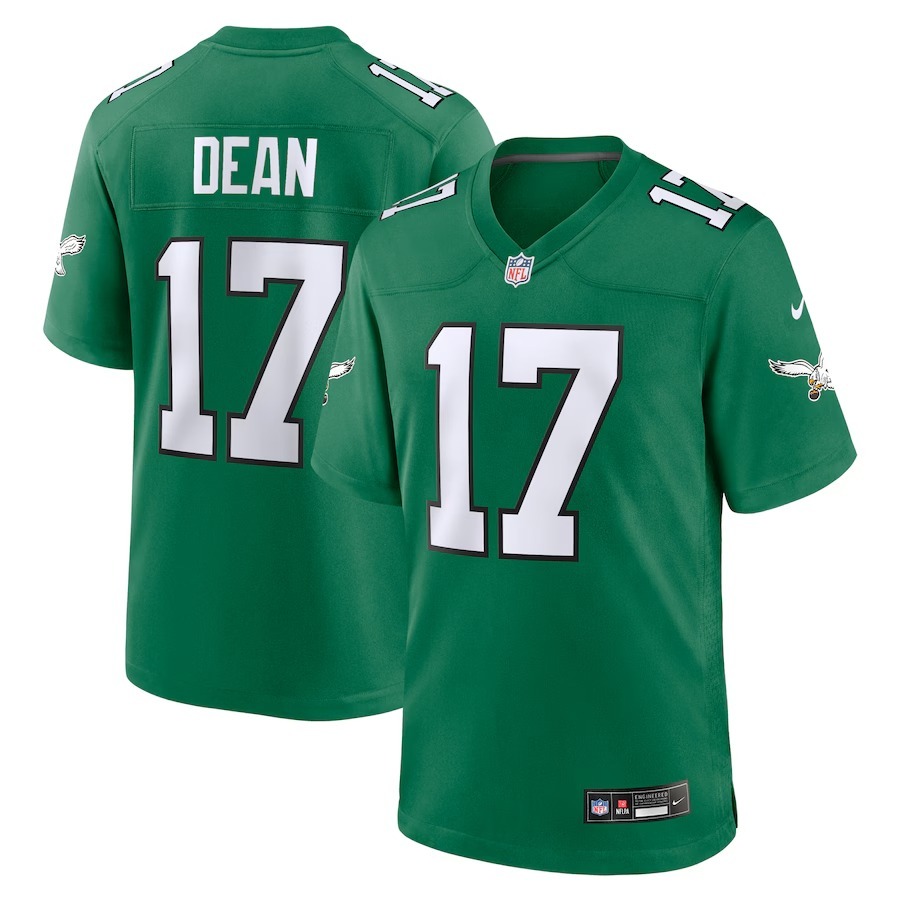 Men's Philadelphia Eagles Nakobe Dean Nike Kelly Green Alternate Game Jersey - Jersey