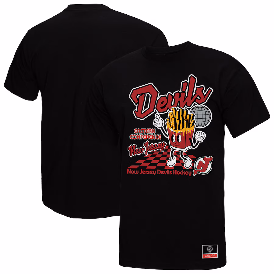 Men's New Jersey Devils Mitchell & Ness Black Local Food T-Shirt - Jersey