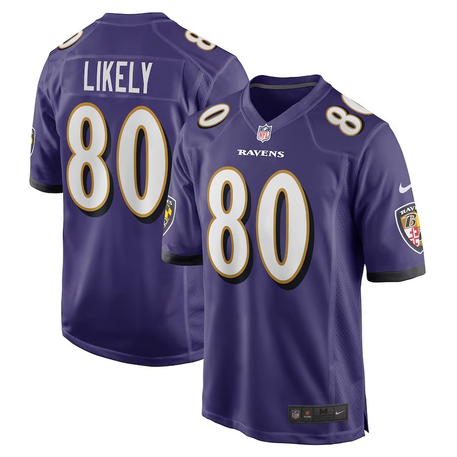 Men's Baltimore Ravens Isaiah Likely Nike Purple Player Game Jersey - Jersey