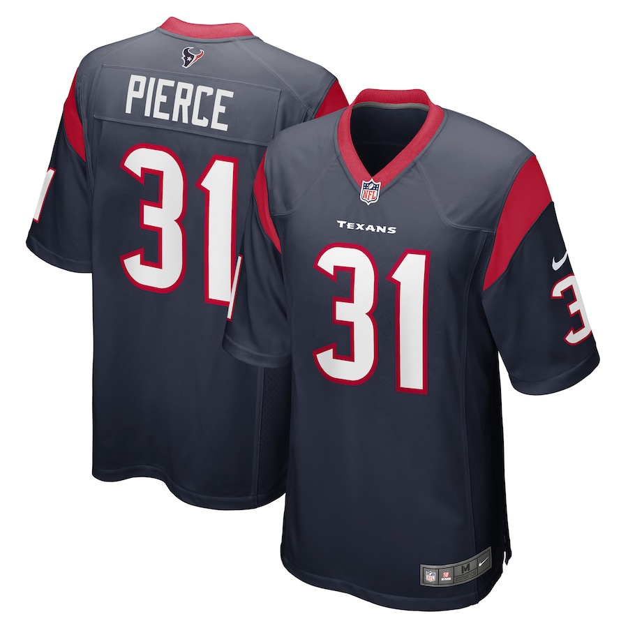 Men's Houston Texans Dameon Pierce Nike Navy Game Player Jersey - Jersey